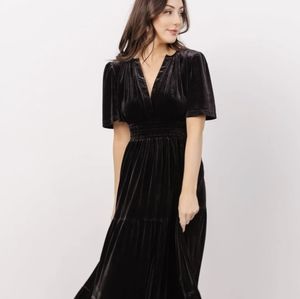Baltic Born Artemis Velvet Maxi Dress in black